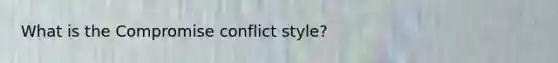 What is the Compromise conflict style?