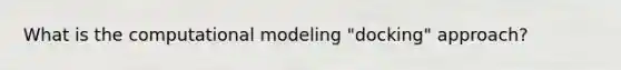 What is the computational modeling "docking" approach?