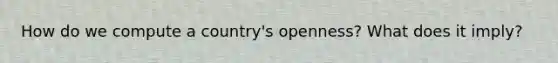 How do we compute a country's openness? What does it imply?