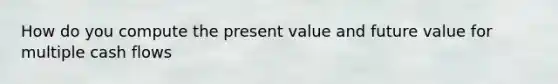 How do you compute the present value and future value for multiple cash flows