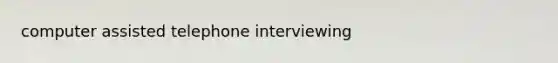 computer assisted telephone interviewing