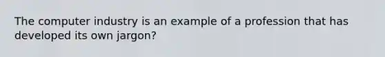 The computer industry is an example of a profession that has developed its own jargon?