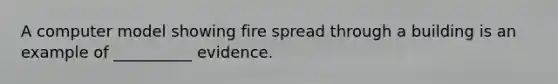 A computer model showing fire spread through a building is an example of __________ evidence.