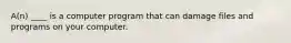 A(n) ____ is a computer program that can damage files and programs on your computer.
