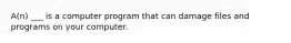 A(n) ___ is a computer program that can damage files and programs on your computer.