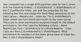 Your computer has a single NTFS partition used for the C: drive with the following folders: - C:Confidential - C:PublicReports In the C:Confidential folder, you edit the properties for the following two files and assign the Deny Read permission to the Users group: - Reports.doc - Costs.doc The C:PublicReports folder allows the Full Control permission to the Users group. There are no other permissoins assigned except for the default permissions. You then take the following actions: - Move Reports.doc from C:Confidential to C:PublicReports. - Copy Costs.doc from C:Confidential to C:PublicReports. What permissions do members of the Users group have to these two files in the C:PublicReports folder?