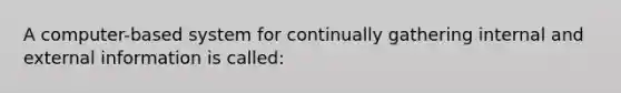 A computer-based system for continually gathering internal and external information is called: