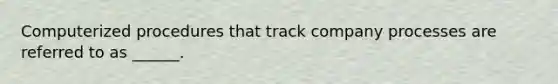 Computerized procedures that track company processes are referred to as ______.