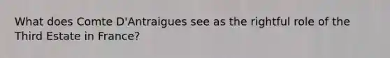What does Comte D'Antraigues see as the rightful role of the Third Estate in France?
