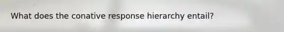 What does the conative response hierarchy entail?