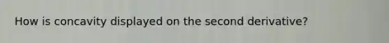 How is concavity displayed on the second derivative?