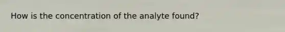 How is the concentration of the analyte found?