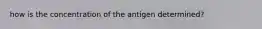 how is the concentration of the antigen determined?