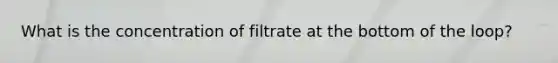 What is the concentration of filtrate at the bottom of the loop?