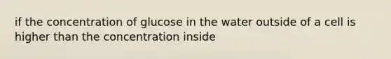 if the concentration of glucose in the water outside of a cell is higher than the concentration inside