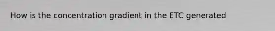 How is the concentration gradient in the ETC generated