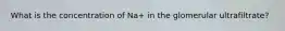 What is the concentration of Na+ in the glomerular ultrafiltrate?