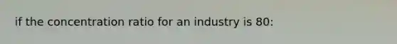 if the concentration ratio for an industry is 80: