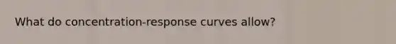 What do concentration-response curves allow?