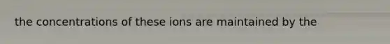 the concentrations of these ions are maintained by the