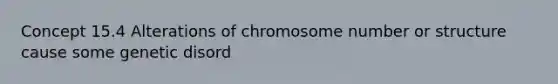 Concept 15.4 Alterations of chromosome number or structure cause some genetic disord