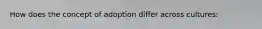 How does the concept of adoption differ across cultures: