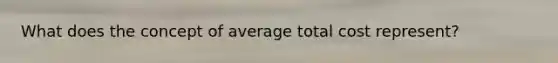 What does the concept of average total cost represent?