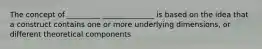 The concept of _________ ______________ is based on the idea that a construct contains one or more underlying dimensions, or different theoretical components