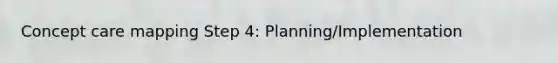 Concept care mapping Step 4: Planning/Implementation