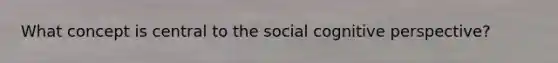 What concept is central to the social cognitive perspective?