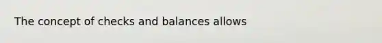 The concept of checks and balances allows