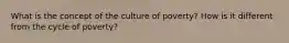 What is the concept of the culture of poverty? How is it different from the cycle of poverty?