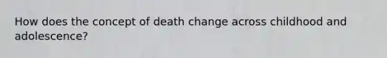 How does the concept of death change across childhood and adolescence?