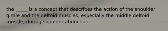 the _____ is a concept that describes the action of the shoulder girdle and the deltoid muscles, especially the middle deltoid muscle, during shoulder abduction.