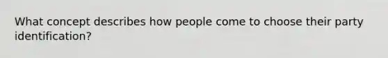 What concept describes how people come to choose their party identification?