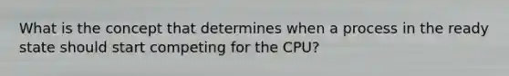 What is the concept that determines when a process in the ready state should start competing for the CPU?