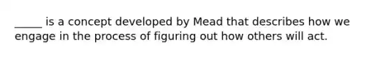 _____ is a concept developed by Mead that describes how we engage in the process of figuring out how others will act.