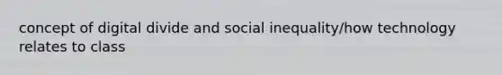 concept of digital divide and social inequality/how technology relates to class