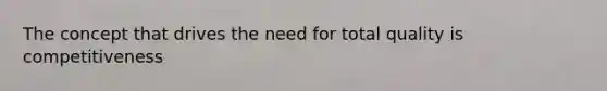 The concept that drives the need for total quality is competitiveness