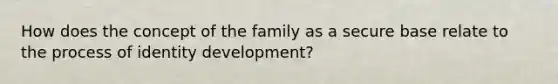 How does the concept of the family as a secure base relate to the process of identity development?