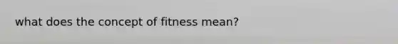 what does the concept of fitness mean?