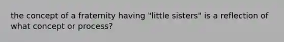 the concept of a fraternity having "little sisters" is a reflection of what concept or process?