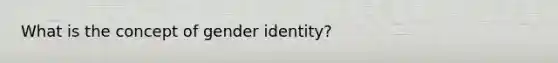 What is the concept of gender identity?