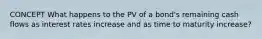 CONCEPT What happens to the PV of a bond's remaining cash flows as interest rates increase and as time to maturity increase?