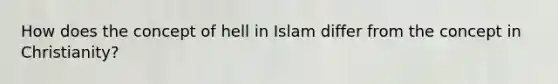 How does the concept of hell in Islam differ from the concept in Christianity?