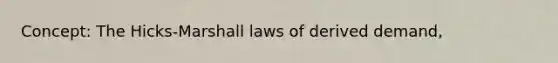 Concept: The Hicks-Marshall laws of derived demand,