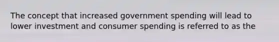 The concept that increased government spending will lead to lower investment and consumer spending is referred to as the