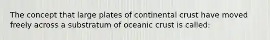 The concept that large plates of continental crust have moved freely across a substratum of <a href='https://www.questionai.com/knowledge/kPVS0KdHos-oceanic-crust' class='anchor-knowledge'>oceanic crust</a> is called: