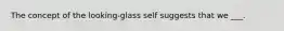 The concept of the looking-glass self suggests that we ___.