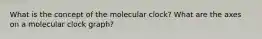 What is the concept of the molecular clock? What are the axes on a molecular clock graph?